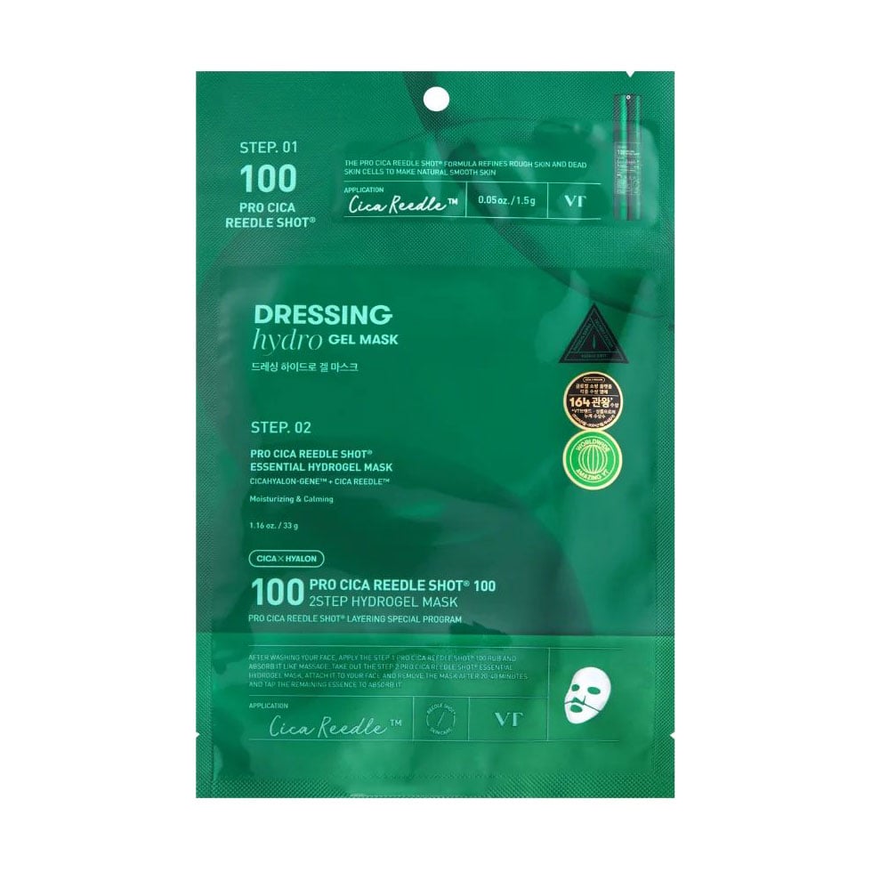 Двоетапна заспокійлива гідрогелева маска для обличчя VT Cosmetics Pro Cica Reedle Shot 100 2Step Hydrogel Mask з центелою, 34.5 г